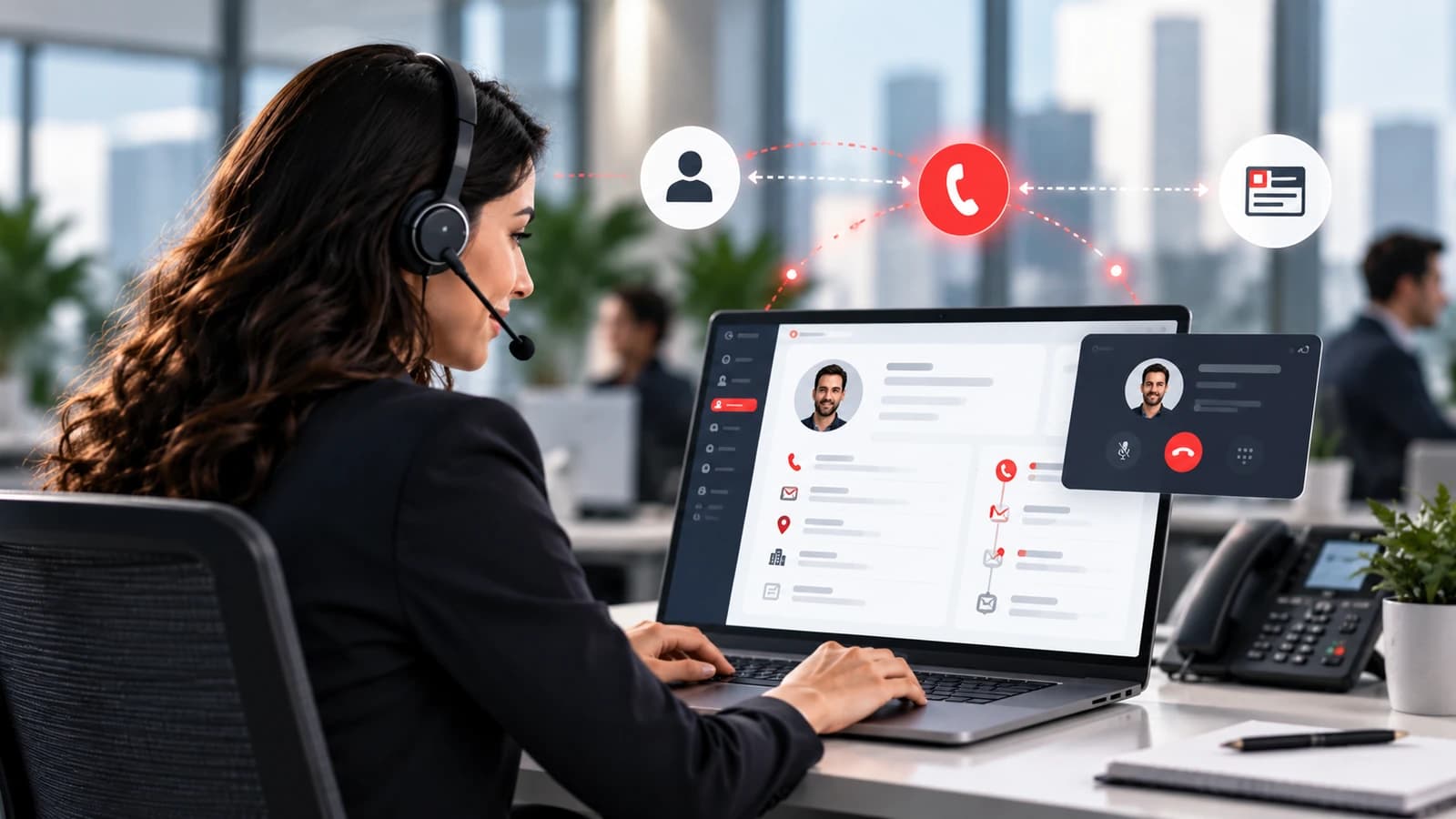 CRM müşteri kaydı ile telefon görüşmesini aynı çalışma alanında birleştiren entegrasyon
